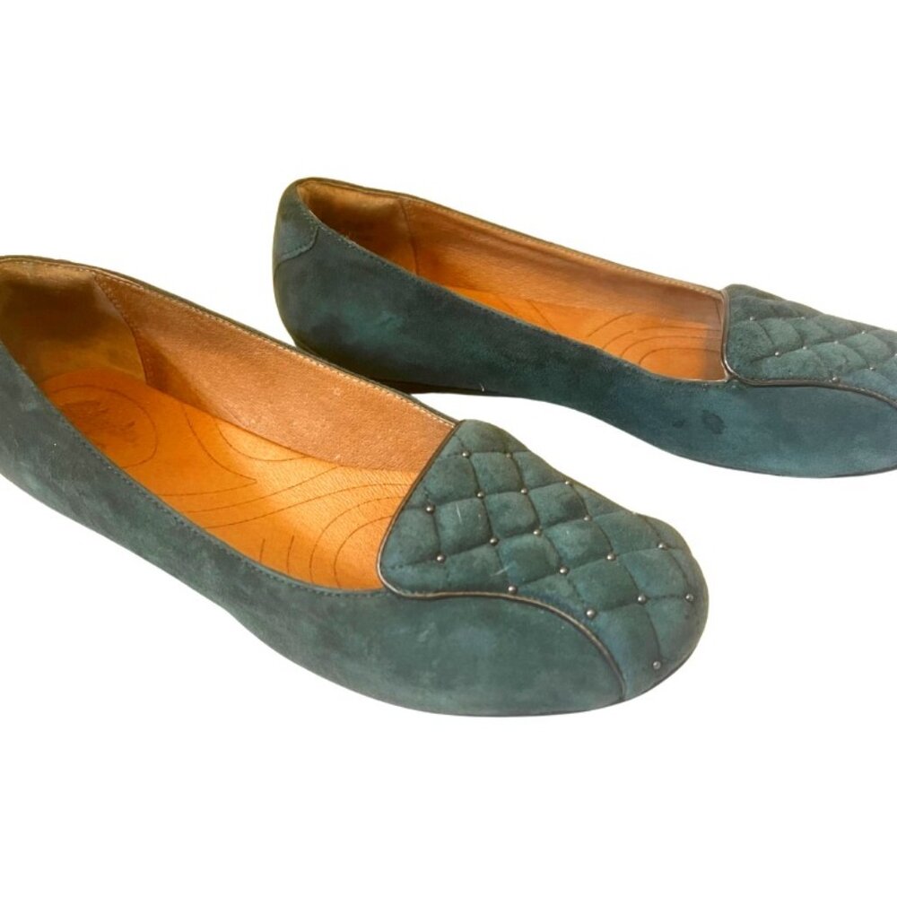 Green Quilted Flats